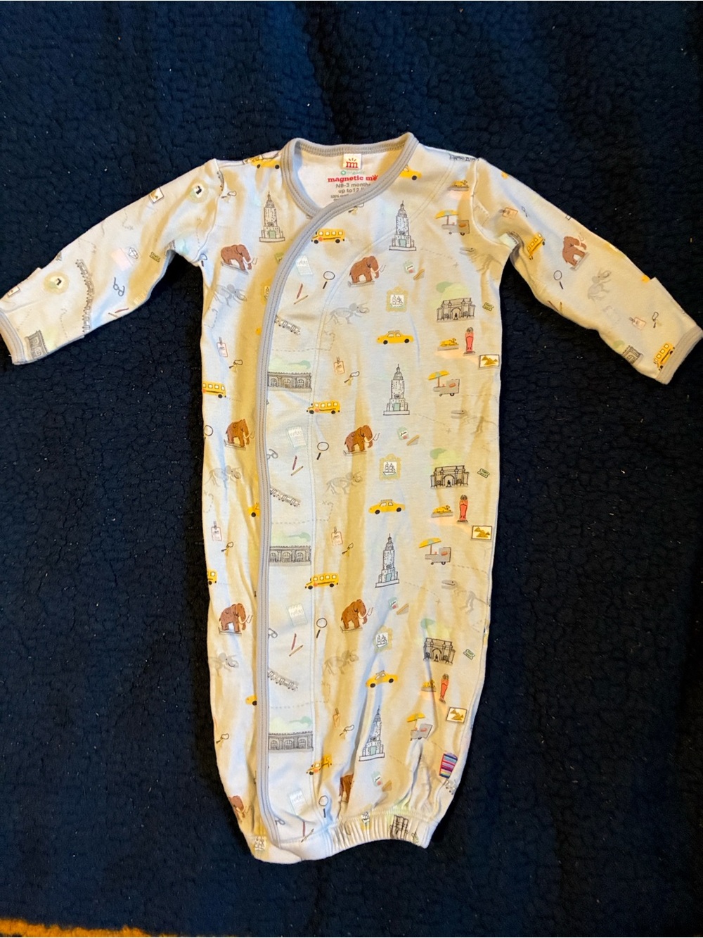 Magnificent Child Light Gray City Print Baby One-Piece